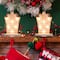 Glitzhome&#xAE; 8&#x22; Marquee LED Gift Box Wooden &#x26; Metal Stocking Holder Set